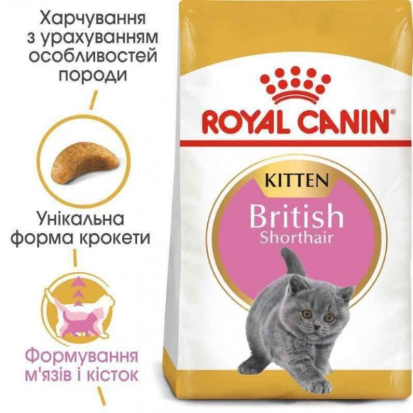 Сухий корм Royal Canin (Роял Канін) Kitten British Shorthair для кошенят породи Британська короткошерстна від 4 до 12 місяців 400 г