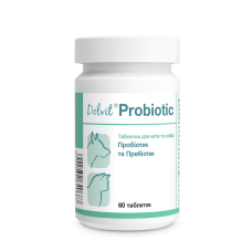 Вітамінно-мінеральна кормова добавка для здоров'я ШКТ собак та котів Dolfos Dolvit Probiotic 60 таб.