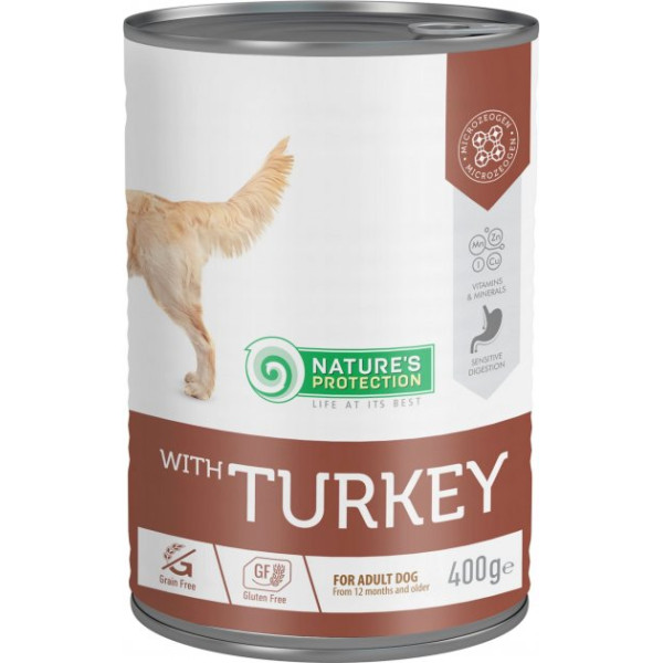 Вологий корм Nature's Protection Turkey для собак смак індички 400 г