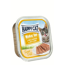 Вологий корм Happy Cat (Хеппі Кет) Minkas Duo Beef & Rabbit для котів паштет з яловичини та кролика 100 г