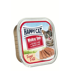 Вологий корм Happy Cat (Хеппі Кет) Minkas Duo Poultry & Beef для котів паштет з куркою та яловичиною 100 г