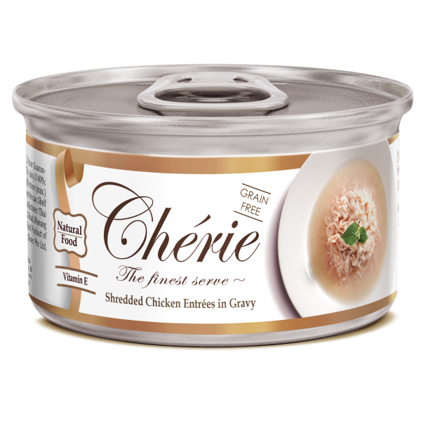 Вологий корм Cherie (Шері) Signature Gravy Chiken для котів з ніжними шматочками м'яса курки в соусі 85 г.