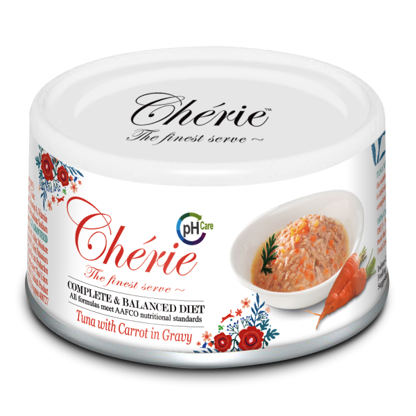 Вологий корм Cherie (Шері) Urinary Care Tuna & Carrot для котів зі шматочками тунця та моркви в cоусі для підтримки сечовивідних шляхів у котів 85 г.