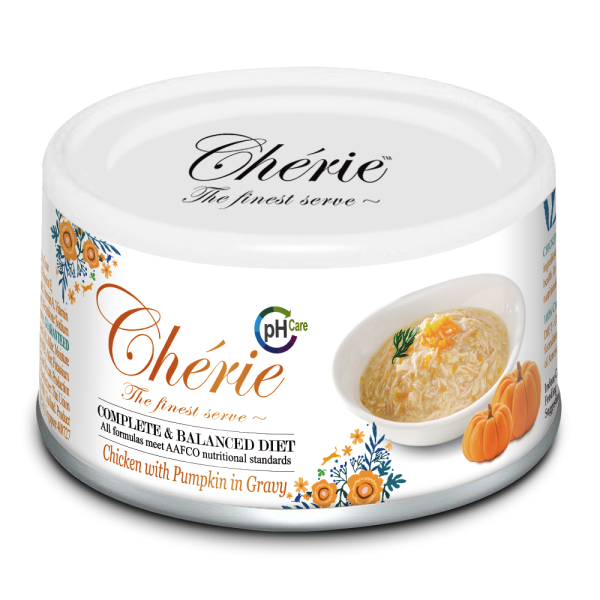 Вологий корм Cherie (Шері) Urinary Care Chiken & Pumpkin для котів зі шматочками курки та гарбуза в cоусі для підтримки сечовивідних шляхів у котів 85 г.