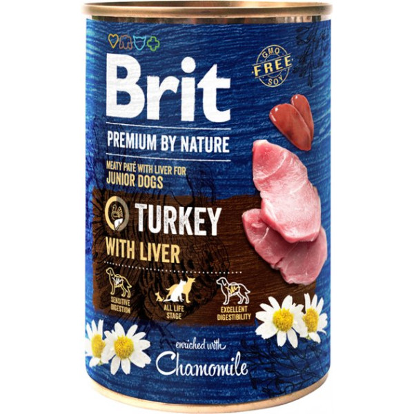 Вологий корм Brit Premium Turkey для собак смак індички 800 г