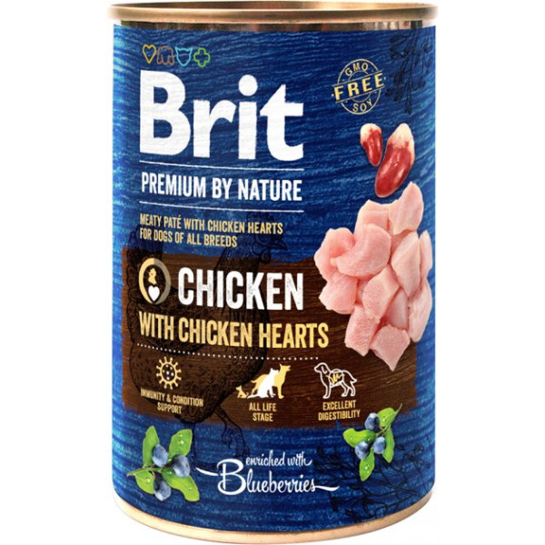 Вологий корм Brit Premium Chicken для собак смак курки 800 г