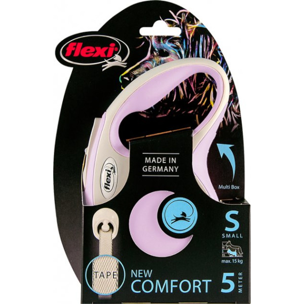 Повідець-рулетка Flexi New Comfort S стрічка 5 м Бузковий