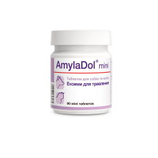 Вітамінно-мінеральна кормова добавка Dolfos AmylaDol Mini 90 табл. для поліпшення травлення собак та котів
