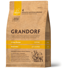 Сухий корм Grandorf (Грандорф) 4 Meat & Brown Rice Adult Mini Breeds для собак міні порід 4 види м'яса з бурим рисом 3 кг