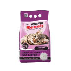 Бентонітовий наповнювач Super Benek Standard Line Lavender для котячого туалету з ароматом лаванди 5 л