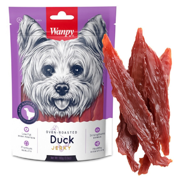 Ласощі Wanpy Duck Jerky для собак філе качки в'ялене 100 г