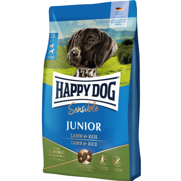 Сухий корм Happy Dog (Хеппі Дог) Junior Lamb & Rice для юніорів середніх та великих порід на основі ягняти 4 кг