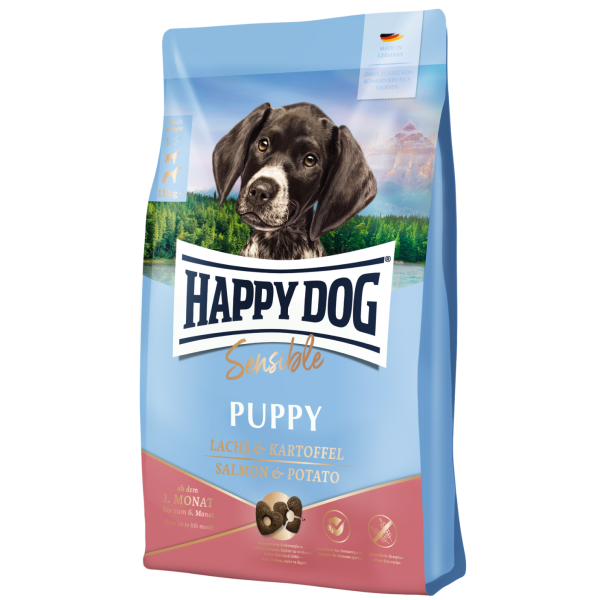 Сухий корм Happy Dog (Хеппі Дог) Sensible Puppy Salmon & Potato з лососем та картоплею для цуценят середніх та великих порід беззерновий 1 кг