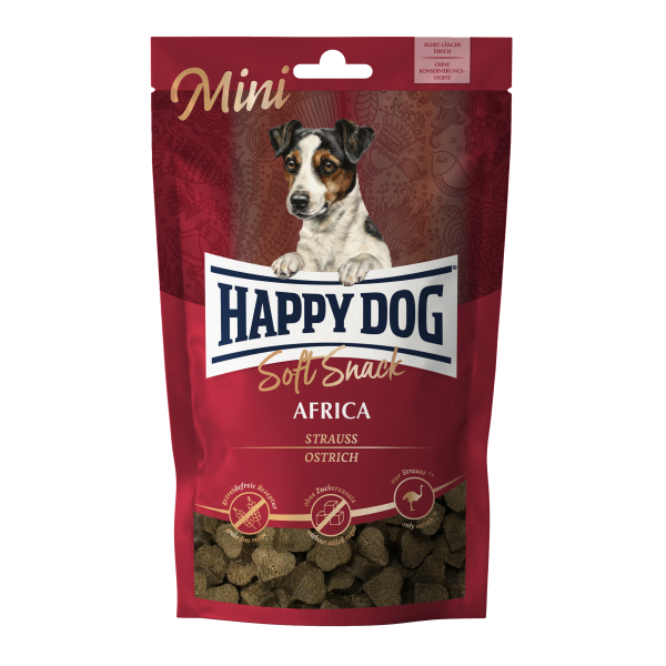 М'які ласощі Happy Dog (Хеппі Дог) Soft Snack Mini Africa для собак малих порід смак страуса та картоплі 100 г