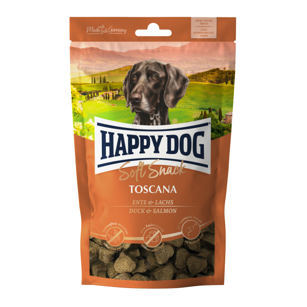 М'які ласощі Happy Dog (Хеппі Дог) Soft Snack Toscana для середніх, великих собак смак качки та лосося 100 г