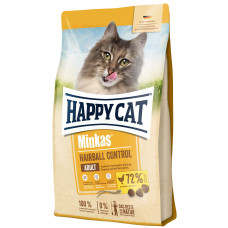 Сухий корм Happy Cat (Хеппі Кет) Minkas Hairball Control для котів контроль волосяних грудочок із птахом 4 кг