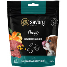 Хрумкі ласощі Savory Puppy Crunchy Snacks Lamb & Sea Buckthorn для цуценят ягня та обліпиха здорове зростання 200 г