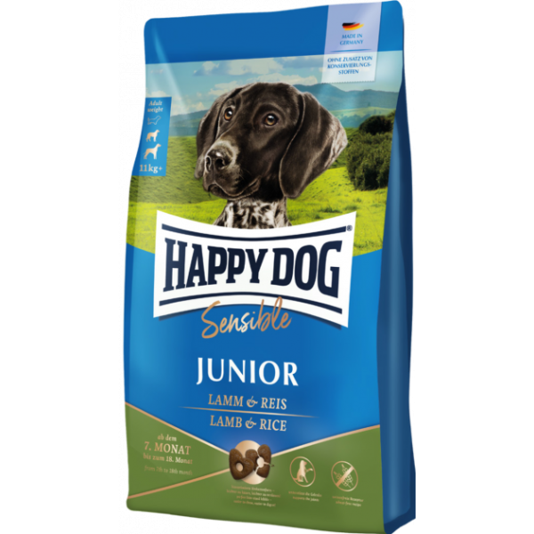 Сухий корм Happy Dog (Хеппі Дог) Junior Lamb & Rice для юніорів середніх та великих порід на основі ягняти 10 кг