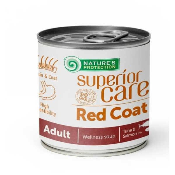 Суп Nature's Protection Superior Care Red Coat All Breeds Adult Salmon & Tuna для собак з рудим забарвленням шерсті з лососем та тунцем 140 мл