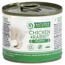 Вологий корм Nature's Protection Puppy Chicken & Rabbit для цуценят курка та кролик 200 г