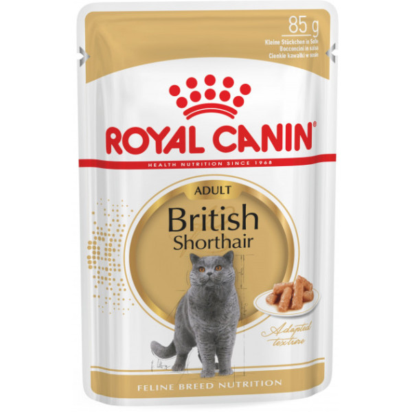 Вологий корм Royal Canin (Роял Канін) British Shorthair Adult для котів породи Британська короткошерста (шматочки у соусі) 85 г