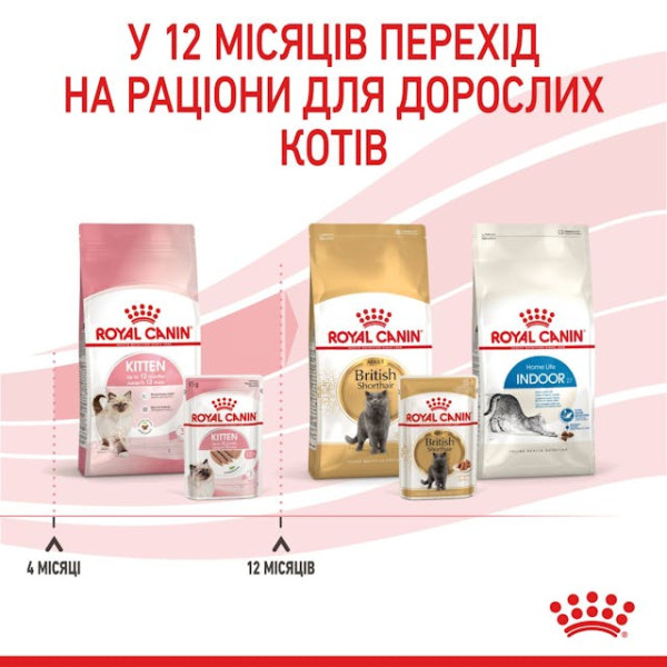 Вологий корм для кошенят (шматочки у желе) Royal Canin Kitten Chunks in jelly 85 г