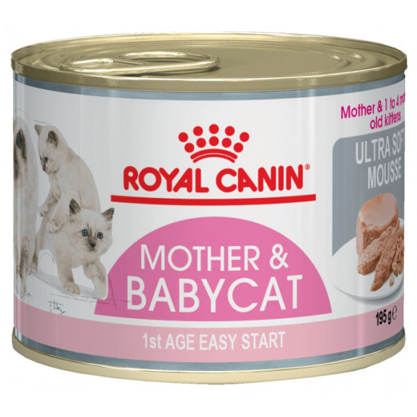 Вологий корм Royal Canin (Роял Канін) Mother & Babycat Mousse для новонароджених кошенят та котів у період лактації (мус) 195 г