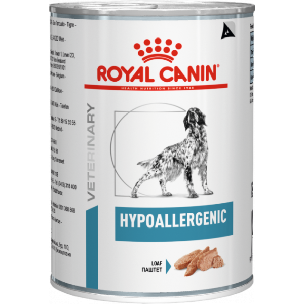 Вологий корм Royal Canin (Роял Канін) Hypoallergenic для собак Ветеринарна дієта харчова алергія/непереносимість (паштет) 400 г