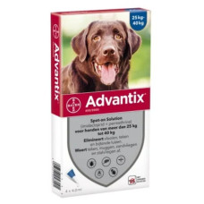 Краплі Bayer Advantix Адвантікс від заражень екто паразитами для собак вагою від 25 до 40 кг 4 піпетки