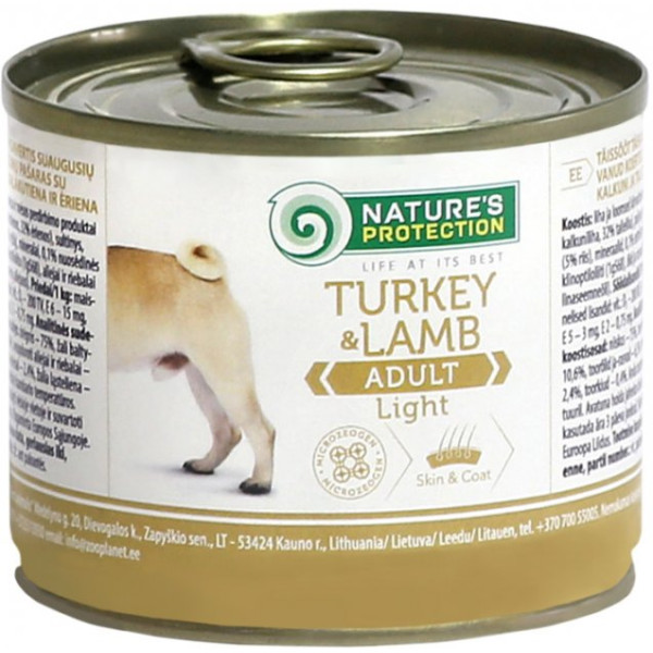 Вологий корм Nature's Protection Adult Turkey & Lamb Light Small Breeds для собак малих порід індичка та ягня 200 г