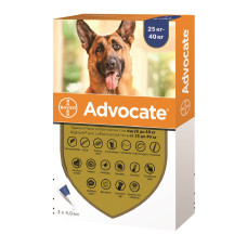 Краплі Bayer Advocate Адвокат для собак від заражень ендо та екто паразитами понад 25 кг 3 піпетки