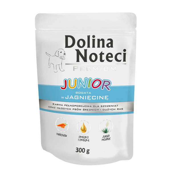 Вологий корм Dolina Noteci Premium Junior для цуценят з ягнятиною 300 г