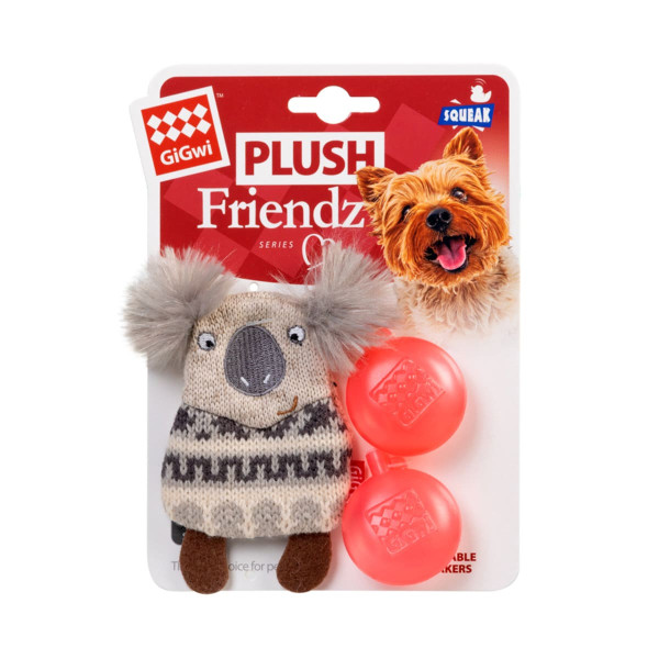 Іграшка GiGwi Plush для собак Коала з пищалкою, текстиль 10 см