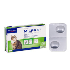 Протипаразитарний препарат Virbac Milpro (Мілпро 16 мг/40 мг) для котів, антигельмінтик (вага 2-8 кг) 1 (пігулка)