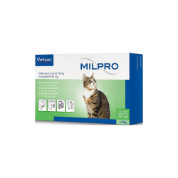 Таблетки Virbac Milpro (Мілпро 16 мг/40 мг) для котів, антигельмінтик (вага 2-8 кг) №1