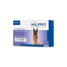 Таблетки Virbac Milpro (Мілпро 12,5 мг/125 мг) для собак, антигельмінтик (вага 5-25 кг) №1