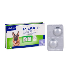 Протипаразитарний препарат Virbac Milpro (Мілпро 12,5 мг/125 мг) для собак, антигельмінтик (вага 5-25 кг) 1 (пігулка)