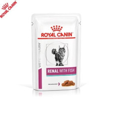 Вологий корм Royal Canin (Роял Канін) Renal with Fish для кішок при захворюваннях нирок з рибою (шматочки у соусі) 85 г