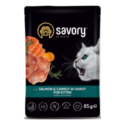 Вологий корм Savory для кошенят, лосось із морквою у соусі 85 г