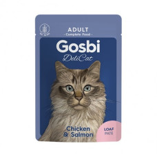 Вологий корм Gosbi DeliCat Adult Chicken & Salmon Loaf для котів курячий та лососевий рулет 70 г