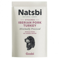 Вологий корм Gosbi Natsbi Steamed Iberian Pork Turkey повноцінний корм для собак з кабаном та індичкою 500 г