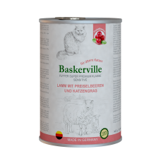 Вологий корм Baskerville (Баскервіль) Sensitive для котів Ягня з журавлиною та котячої травою, чутливе травлення 400 г