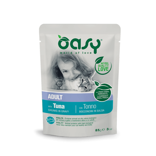 Вологий корм Oasy Cat Adult Tuna для котів смак тунця 85 г