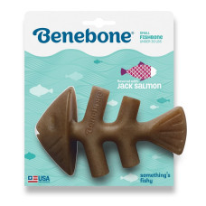 Жувальна іграшка Benebone Fishbone Jack Salmon для собак Риб'яча кістка Джек Лосось розмір S