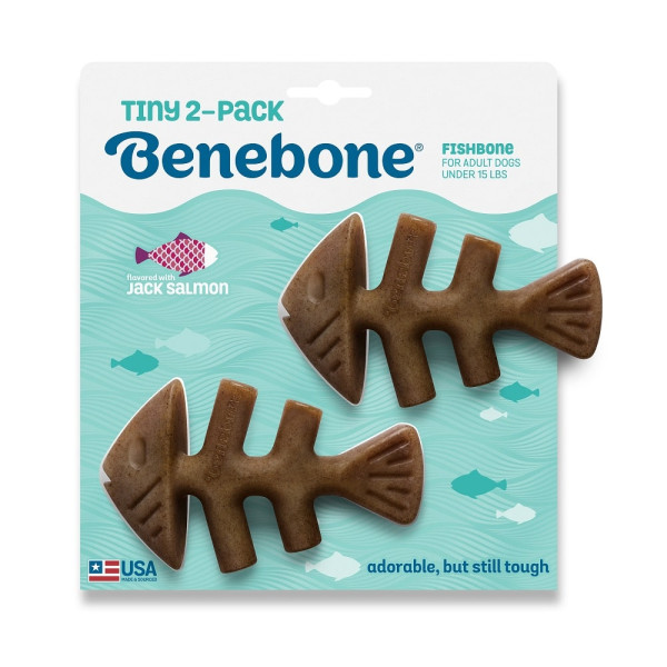 Жувальна іграшка Benebone Tiny 2- Pack Wishbone Jack Salmon для собак