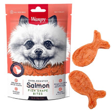 Ласощі Wanpy Salmon Fihs Shape Bites для собак шматочки лосося у вигляді рибок 100 г