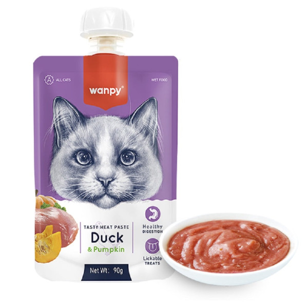 Крем-суп Wanpy Duck & Pumkin для котів качка з гарбузом 90 г