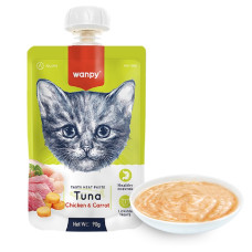 Крем-суп Wanpy Tuna Chicken & Carrot для котів тунець та курка з морквою 90 г