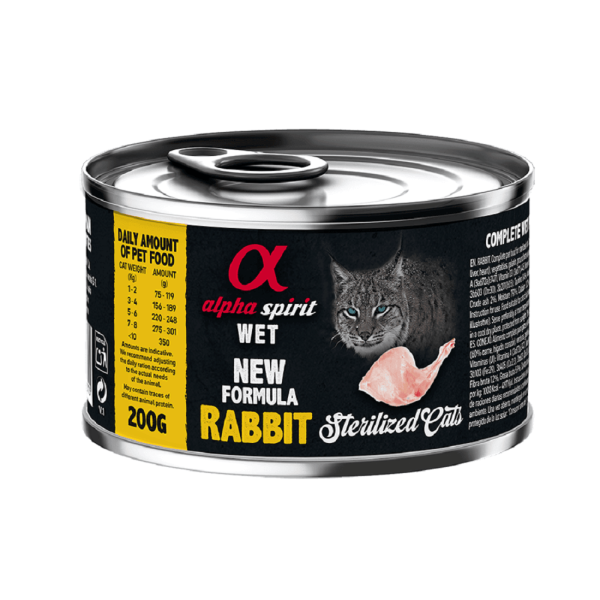 Вологий корм Alpha Spirit Rabbit Sterilized для стерилізованих котів з кроликом 200 г