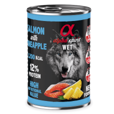 Вологий корм Alpha Spirit Salmon with Pineapple для дорослих собак з лососем та ананасами 400 г